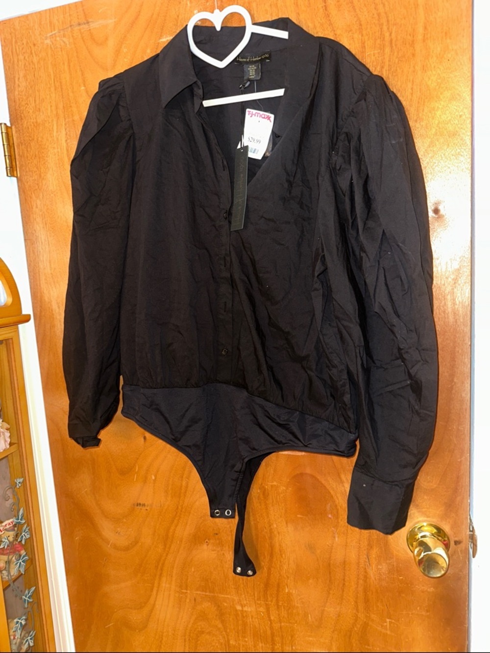 House of Harlow 1960 Black womens Button-Down Shirt Bodysuit